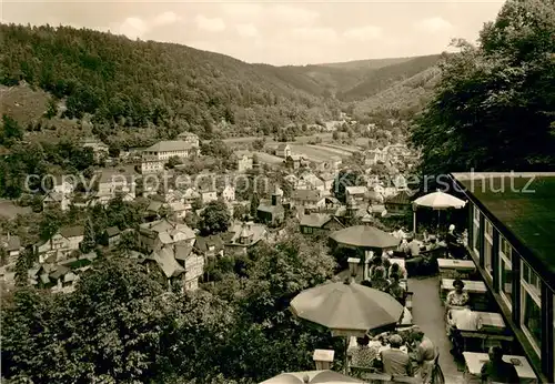 AK / Ansichtskarte Schwarzburg_Thueringer_Wald Blick von der Hotel Terrasse Schwarzaburg Schwarzburg_Thueringer