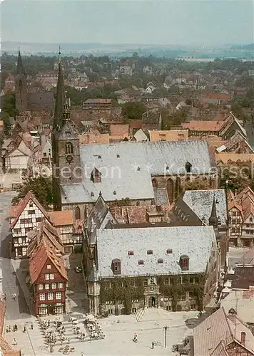 AK / Ansichtskarte Quedlinburg Markt Fliegeraufnahme Quedlinburg