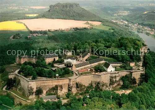 AK / Ansichtskarte Koenigstein_Saechsische_Schweiz Fliegeraufnahme Koenigstein_Saechsische