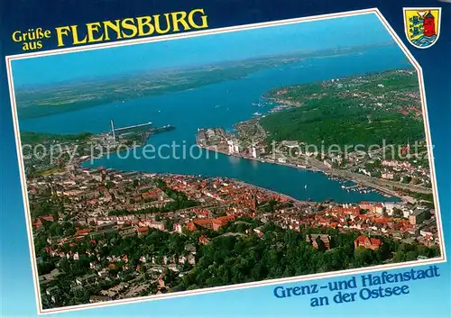 AK / Ansichtskarte Flensburg Fliegeraufnahme mit Flensburger Foerde Flensburg