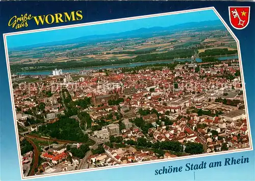 AK / Ansichtskarte Worms_Rhein Fliegeraufnahme Worms Rhein