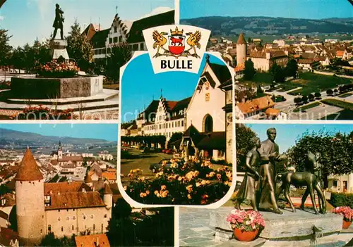 AK / Ansichtskarte Bulle_FR Teilansichten m. Burg Bulle_FR