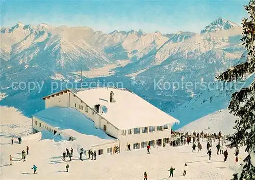 AK / Ansichtskarte Mieminger_Plateau Reuttener Bergbahn m. Berghotel Hahnenkamm im Schnee Wintersport Mieminger_Plateau