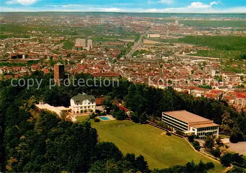 AK / Ansichtskarte Karlsruhe_Baden Fliegeraufnahme Sportschule Schoeneck Karlsruhe_Baden