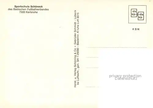 AK / Ansichtskarte Karlsruhe_Baden Fliegeraufnahme Sportschule Schoeneck Karlsruhe_Baden