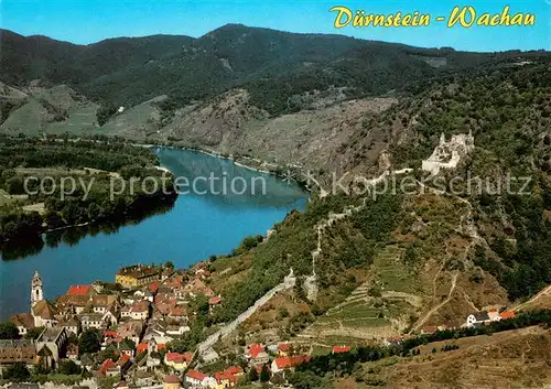 AK / Ansichtskarte Duernstein_Wachau Panorama mit Blick auf die Donau Duernstein_Wachau