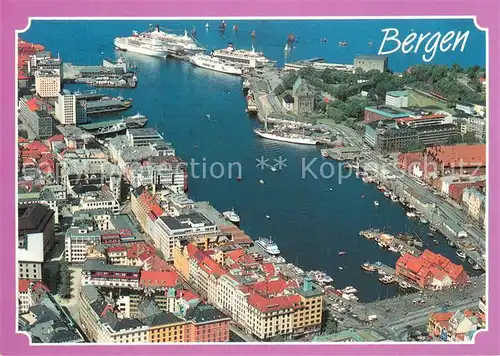 AK / Ansichtskarte Bergen_Norwegen Hafen Faehren Bergen Norwegen
