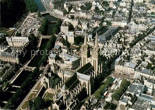 AK / Ansichtskarte Quimper Cathedrale Place Saint Corentin Prefecture sur les bords de l Odet vue aerienne Quimper