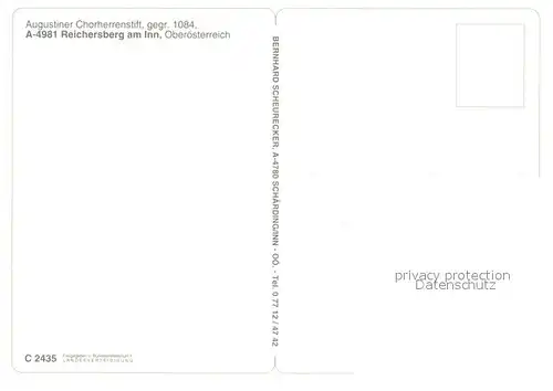 AK / Ansichtskarte Reichersberg_Inn Augustiner Chorherrenstift 11. Jhdt. Reichersberg Inn