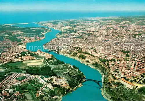 AK / Ansichtskarte Porto_Portugal The 3 bridges on Douro aerial view Porto Portugal
