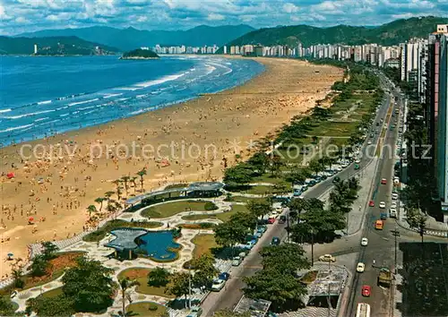 AK / Ansichtskarte Santos_Brazil Vista parcial do praia de Gonzaga vista aerea 