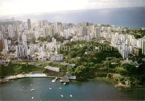 AK / Ansichtskarte Salvador_Brasil Aerial view of the city with Bahia Yacht Club Barra 