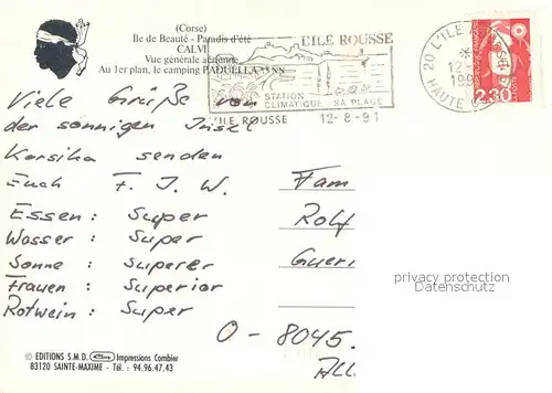 AK / Ansichtskarte Calvi Camping Paduella vue aerienne Calvi