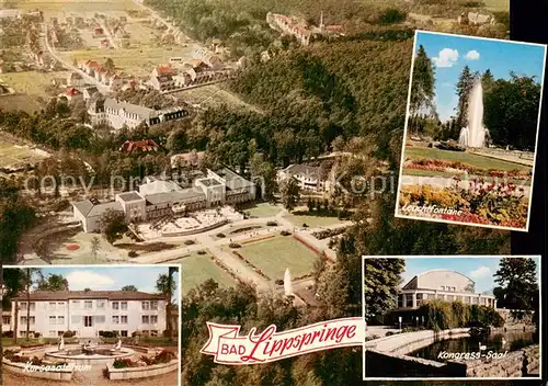 AK / Ansichtskarte Bad_Lippspringe Kurzentrum Fliegeraufnahme Leuchtfontaene Kursanatorium Kongresssaal Bad_Lippspringe