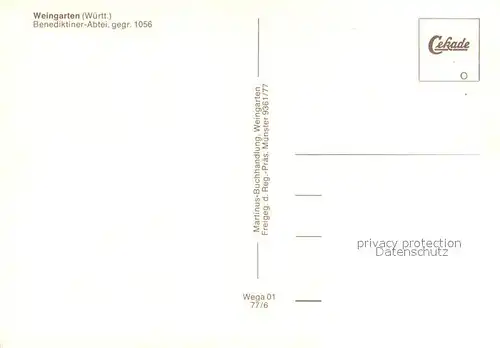 AK / Ansichtskarte Weingarten_Wuerttemberg Benediktiner Abtei Weingarten Wuerttemberg