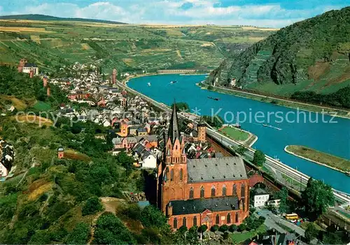 AK / Ansichtskarte Oberwesel_Rhein Panorama Kirche Oberwesel Rhein