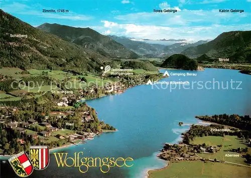 AK / Ansichtskarte St_Wolfgang_Salzkammergut Panorama Ferienparadies Wolfgangsee Abersee Strobl Alpen St_Wolfgang_Salzkammergut