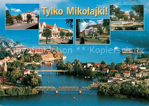 AK / Ansichtskarte Mikolajki_PL Teilansichten Fliegeraufnahme 