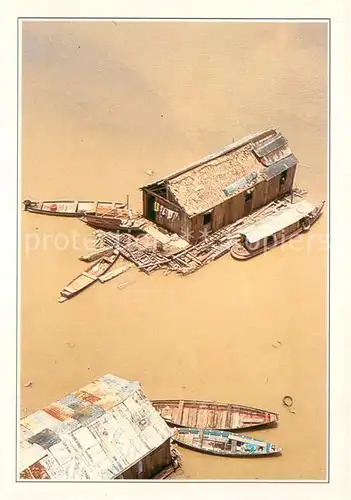 AK / Ansichtskarte Monte_Alegre_Brazil Schwimmendes Haus auf dem Amazonas Fliegeraufnahme Serie Brasilien XXXI 