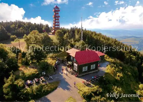 AK / Ansichtskarte Javornik_Jauernig Velky Javornik Chata Pohorske jednoty Radhost Beskydy Berghaus Beskiden Aussichtsturm 