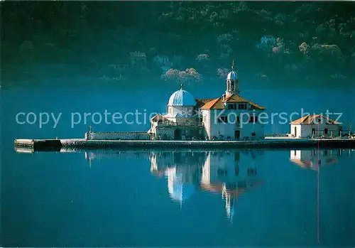 AK / Ansichtskarte Kotor_Montenegro Church of Our Lady of the Rocks Gulf of Kotor Kotor Montenegro
