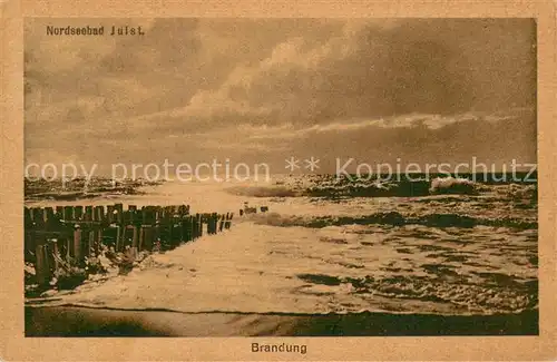 AK / Ansichtskarte Juist_Nordseebad Brandung Strand Nordseeinsel Juist_Nordseebad