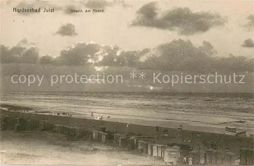 AK / Ansichtskarte Juist_Nordseebad Partie am Strand am Abend Juist_Nordseebad