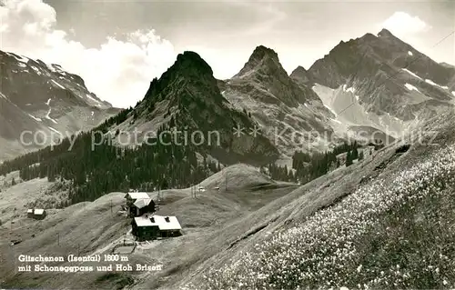 AK / Ansichtskarte Gitschenen Bergdorf mit Schoneggpass und Hoh Brisen Alpen 