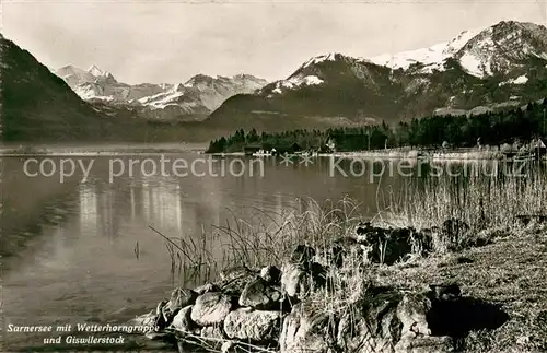 AK / Ansichtskarte Sarnen_OW Sarnersee mit Wetterhorngruppe und Giswilerstock Alpen 