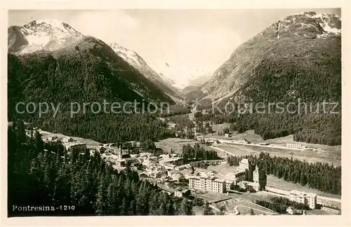 AK / Ansichtskarte Pontresina Panorama Alpendorf Pontresina