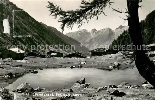 AK / Ansichtskarte Loetschental Fafleralp Bergsee Bergdorf Alpen Loetschental