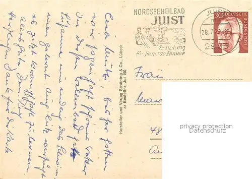 AK / Ansichtskarte Juist_Nordseebad Fliegeraufnahmen Inselbahn Dampfer Anleger Moewen Wellenbad Nationalflaggen Juist_Nordseebad