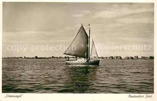 AK / Ansichtskarte Juist_Nordseebad Segelboot Sturmvogel Juist_Nordseebad