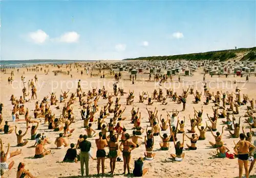AK / Ansichtskarte Juist_Nordseebad Strandgymnastik Juist_Nordseebad