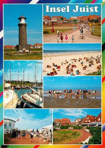 AK / Ansichtskarte Juist_Nordseebad Leuchtturm Strand Hafen Wattwanderung Kurpark Strandpromenade Juist_Nordseebad