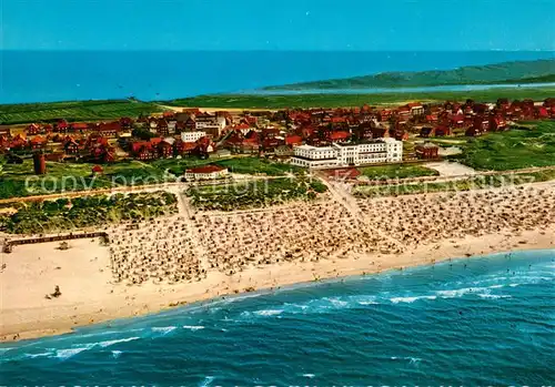 AK / Ansichtskarte Juist_Nordseebad Strandleben Kurhotel Inseldorf Nordseeinsel Juist_Nordseebad