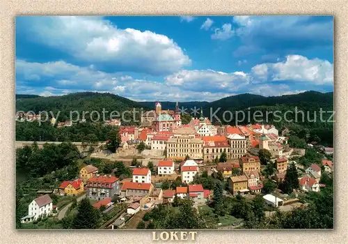AK / Ansichtskarte Elbogen_Loket_Czechia Cekovy pohled na mesto s hradem nad jekou Ohri zalozenym 