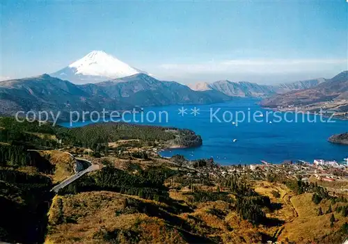AK / Ansichtskarte Mount_Fuji and Lake Hakone Fliegeraufnahme Mount_Fuji