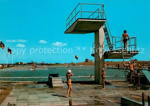 AK / Ansichtskarte Norddeich__Norden_Nordseebad Freibad Sprungturm 