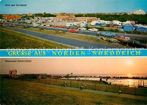 AK / Ansichtskarte Norddeich__Norden_Nordseebad Panorama Promenade Sonnenuntergang 