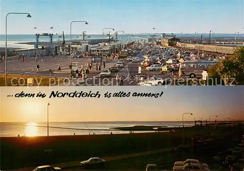 AK / Ansichtskarte Norddeich__Norden_Nordseebad Faehr  und Schiffsanlegeplatz zu den Ostfriesischen Inseln Sonnenuntergang 