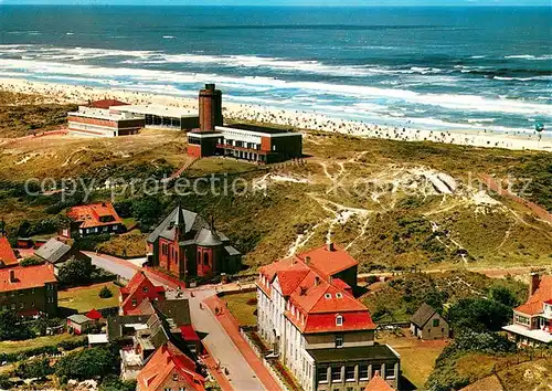 AK / Ansichtskarte Juist_Nordseebad Teilansicht Inseldorf Kirche Kurzentrum Wasserturm Juist_Nordseebad