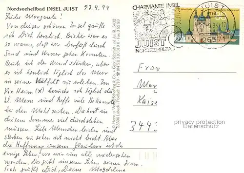 AK / Ansichtskarte Juist_Nordseebad Teilansicht Inseldorf Kirche Kurzentrum Wasserturm Juist_Nordseebad