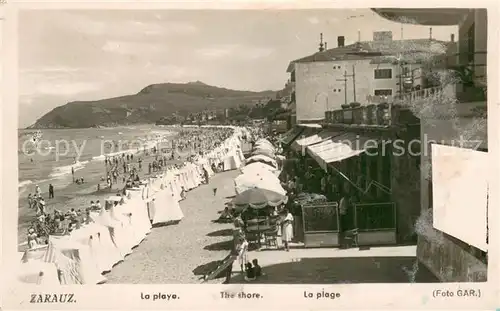 AK / Ansichtskarte Zarauz_Espana Strandpartie 