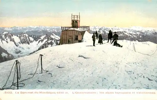 AK / Ansichtskarte Montblanc Observatoire les alpes bernoises et valaisannes Montblanc