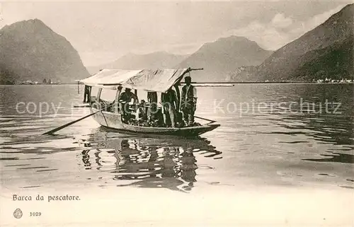 AK / Ansichtskarte Lugano_Lago_di_Lugano Barca da pescatore Lugano_Lago_di_Lugano