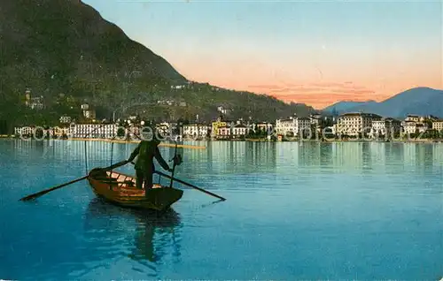 AK / Ansichtskarte Paradiso_Lago_di_Lugano Barca di Pescadore Panorama Paradiso_Lago_di_Lugano