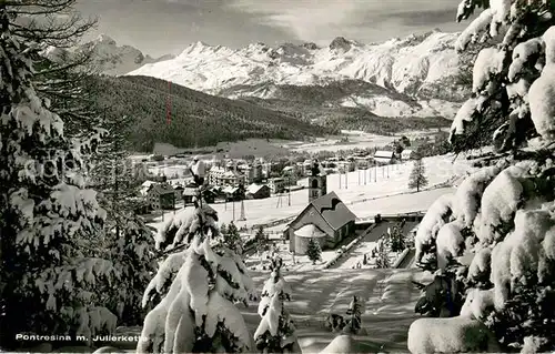 AK / Ansichtskarte Pontresina Panorama mit Julierkette Pontresina