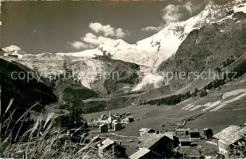 AK / Ansichtskarte Saas Fee mit Allalin Alphubel und Teschhorn Saas Fee