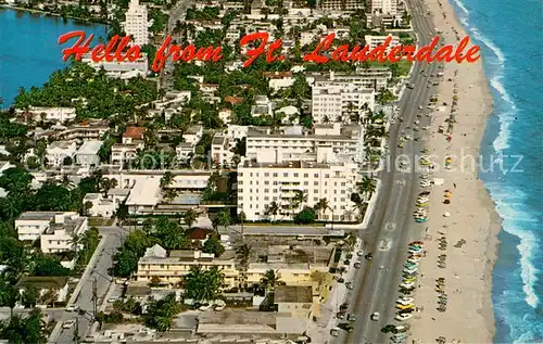 AK / Ansichtskarte Fort_Lauderdale_Florida Aerial view with the Atlantic Ocean  